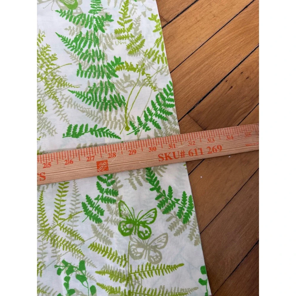 Vintage 70s green fern and butterfly pillowcase bundle Of‎ 3